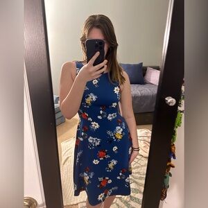 Banana Republic Blue Floral Midi Dress